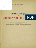 J.B.E Goldstein - Théorie Et Pratique Du Collectivisme Oligarchique