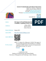 Article:: The Impact of Social Media (Facebook and Youtube) On Vocabulary Acquisition of Esl Learners