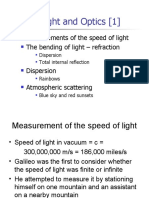 L 31 Light and Optics (1) : Measurements of The Speed of Light The Bending of Light - Refraction