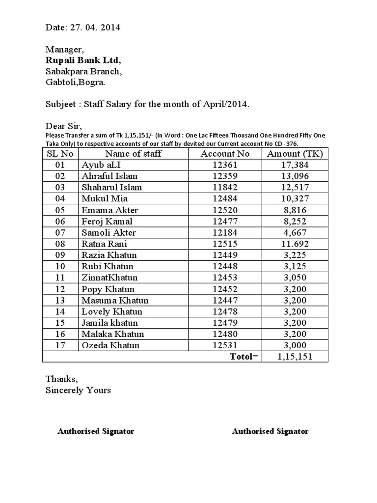 April 2014 Staff Salary Transfer Request | PDF