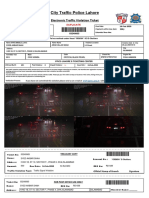 City Traffic Police Lahore: Electronic Traffic Violation Ticket