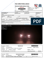 City Traffic Police Lahore: Electronic Traffic Violation Ticket