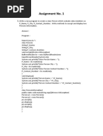 Assignment No 1 (Java Lab)