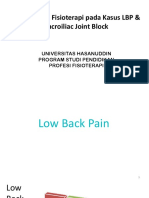 Manajemen Fisioterapi LBP & Sacroiliac Joint Block