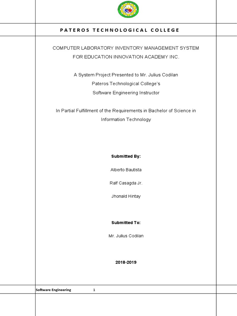 Computer Lab Inventory Management System PDF Databases Microsoft