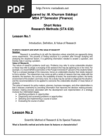 STA630 ResearchMethod Short Notes