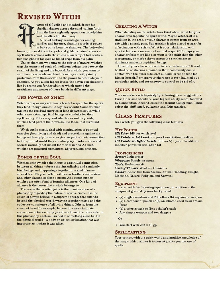 Revised Witch - The Homebrewery | PDF | Witchcraft | Soul