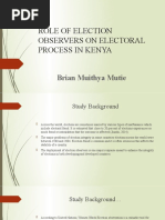 Role of Election Observers On Electoral Process in Kenya
