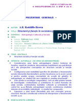 A.R.radcliffe-Brown - Structura Si Functie in Societatea Primitiva (Fisa de Lectura)