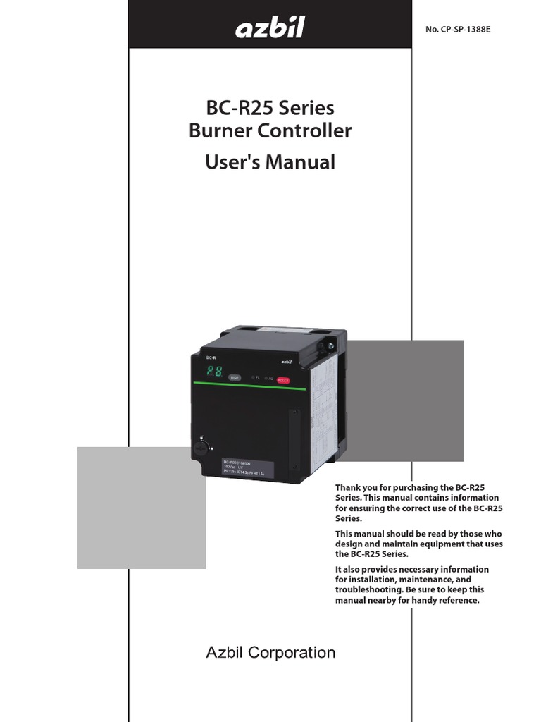 BC-R25 Series Burner Controller User's Manual | PDF | High Voltage