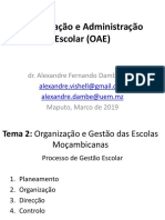 Organização E Administração Escolar (Oae) : Dr. Alexandre Fernando Dambe, Med