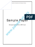 Sample Paper: Management Trainee (GRE Type)