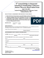 2011 Solutions Showcase Advance Reservation Form