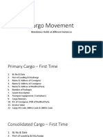 Cargo Movement: Mandatory Fields at Different Instances