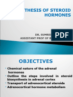 Biosynthesis of Steroid Hormones: Dr. Sumreena Mansoor Assistant Prof of Biochemistry