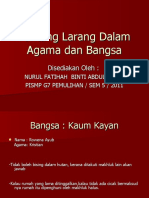 Pantang Larang Dalam Agama Dan Bangsa