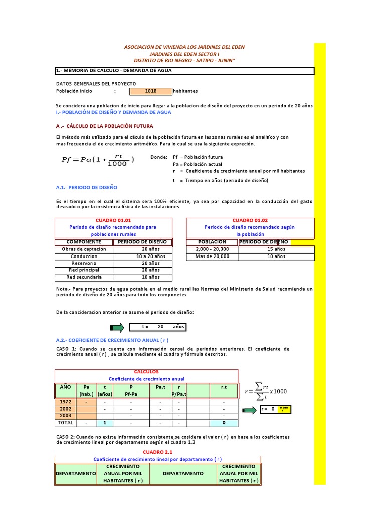 Calculo Demanda de Agua | PDF | Agua | Ingeniero civil