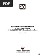 Technical Specifications of The Cable System of CAN j1939/S6 Telematics Interface