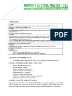 Rapport de Stage Master 1 Fle - Conseils Et Consignes-1 0