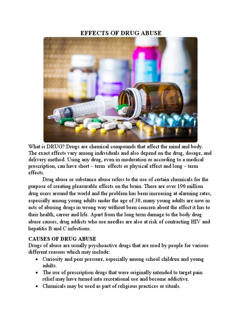 Causes of Drug Abuse PDF Substance Abuse Drugs