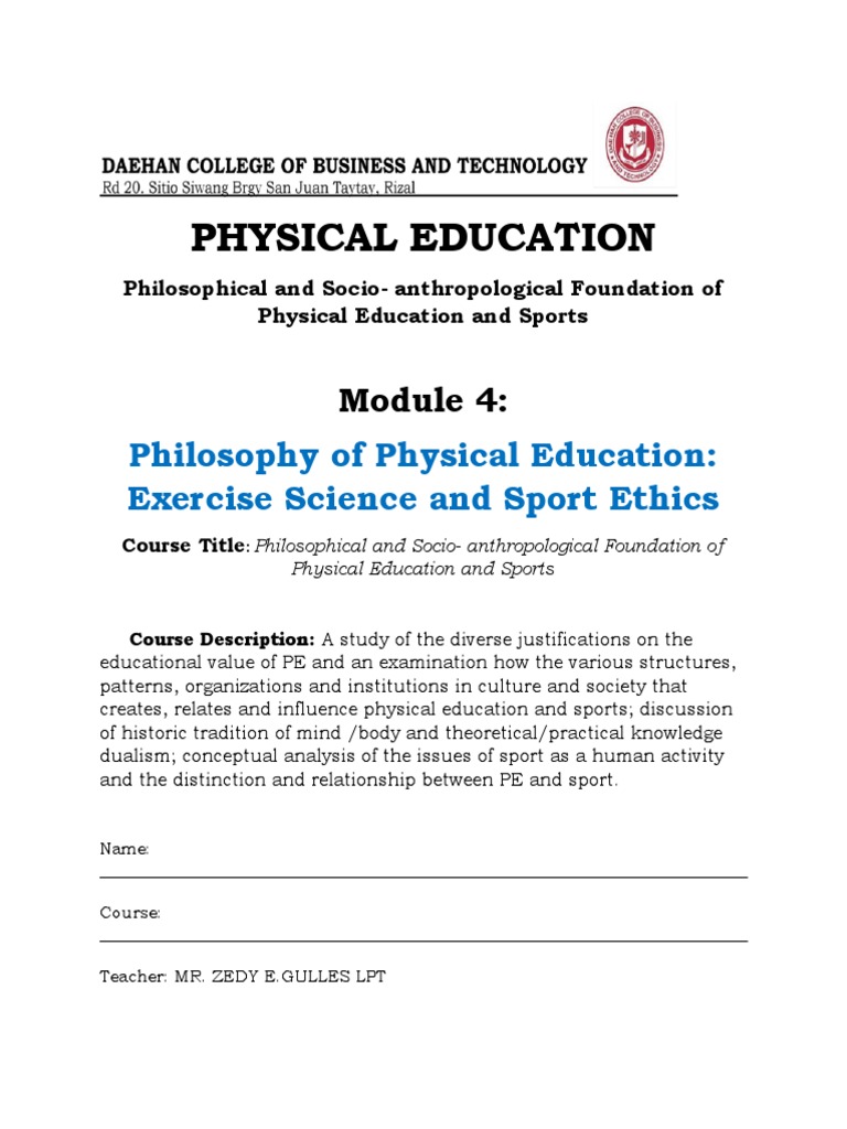 Foundations of Physical Education Philosophy | PDF | Truth | Mind