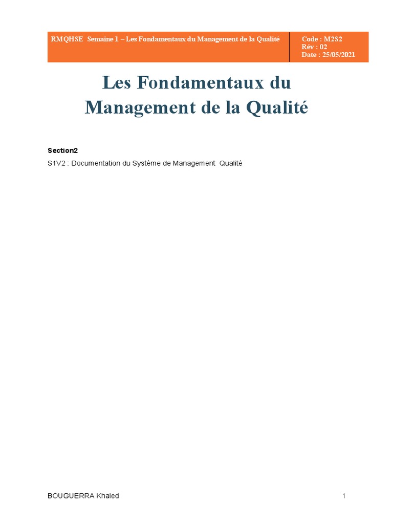 Fondamentaux du Management Qualité | PDF | Management de la qualité ...