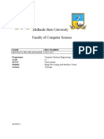 Midlands State University Faculty of Computer Science: Name Reg Number