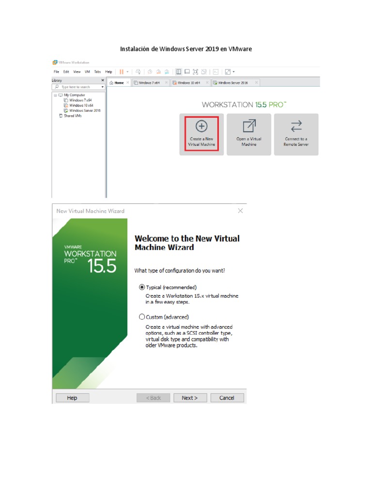 Guia Instalación de Windows Server 2019 en VMware | PDF