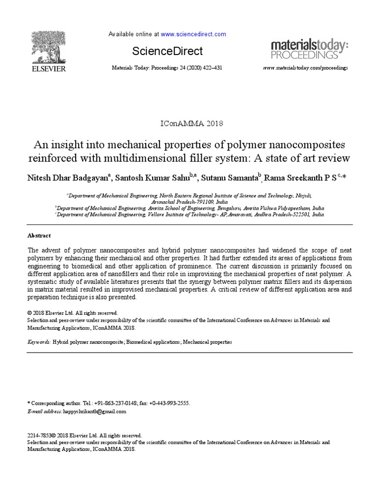 An Insight Into Mechanical Properties of Polymer Nanocomposites ...