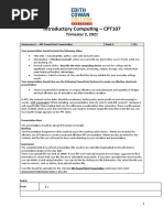 Introductory Computing - CPT107: Trimester 2, 2021