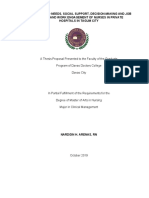 Work-Related Needs, Social Support, Decision-Making and Job Demands and Work Engagement of Nurses in Private Hospitals in Tagum City