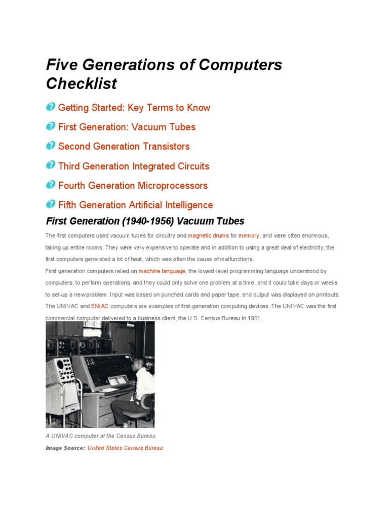 Evolution of Computer Generations | PDF | Microprocessor | Integrated ...
