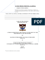 Guideline For Thesis Writing (Sample) : Title (Font 16, Capital Letters, Justified in Two or Three Lines)