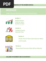 Module 1 Simple Interest Bank Discount and Promissiory Notes