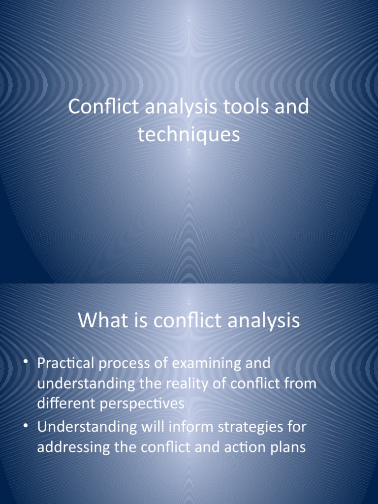 Conflict Analysis Tools and Techniques | PDF | Negotiation | Mediation