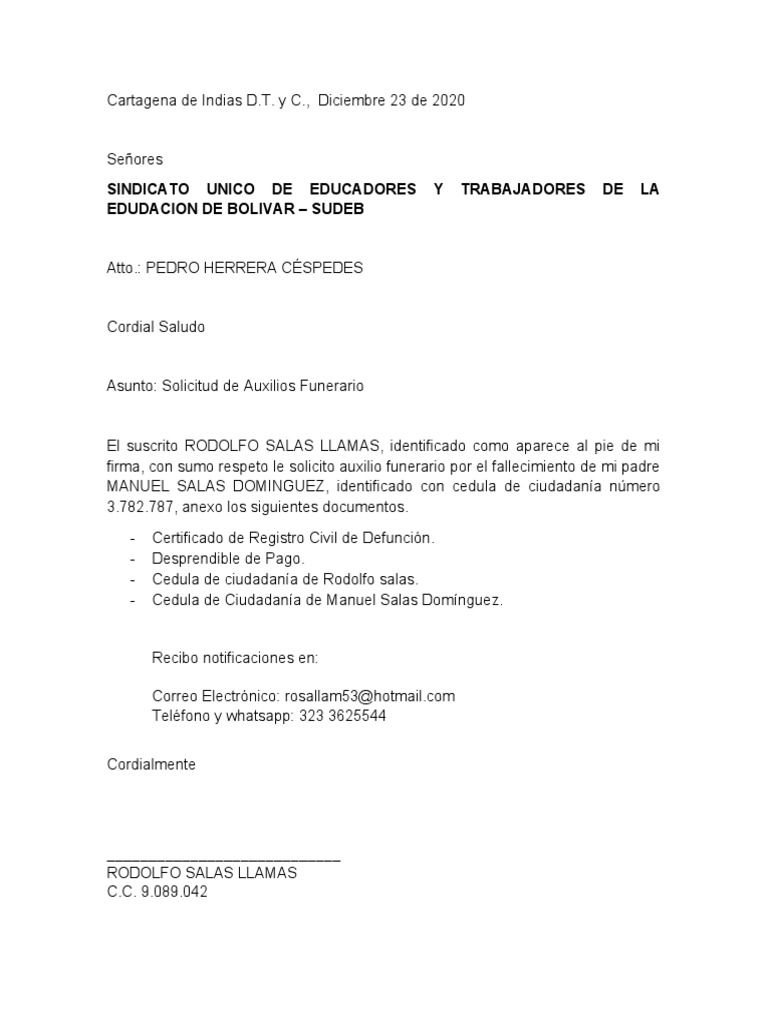 Carta de Defuncion PDF