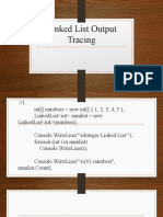 Linked List Output Tracing