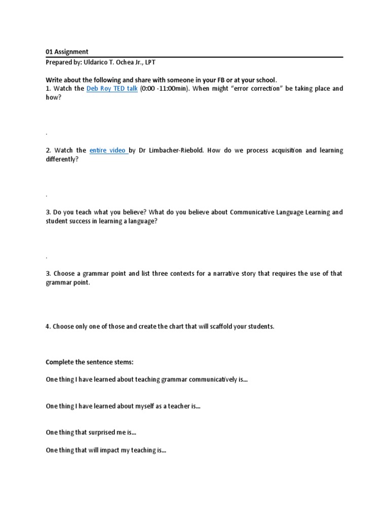 Assignment No 1 Session 1 | PDF | Career & Growth | Language Arts ...
