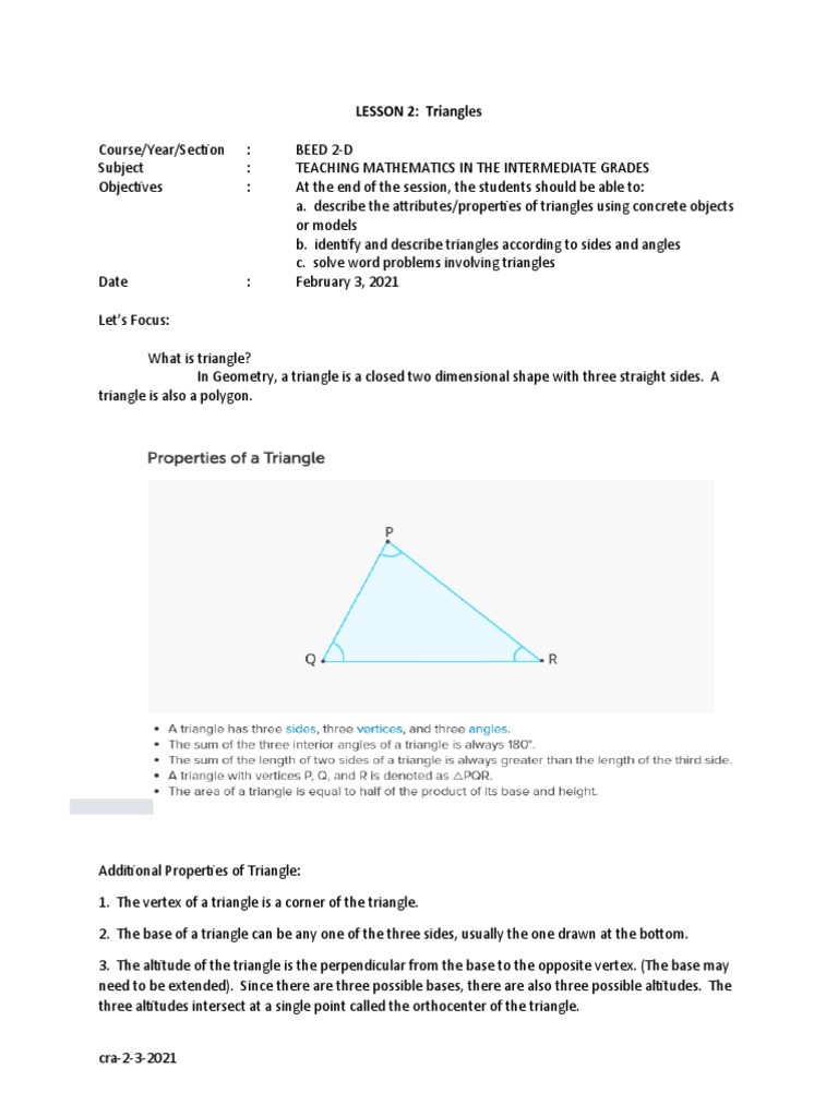Understanding Triangle Types and Properties | PDF | Triangle ...