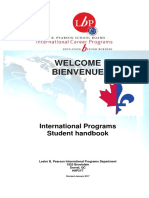 Welcome Bienvenue: International Programs Student Handbook