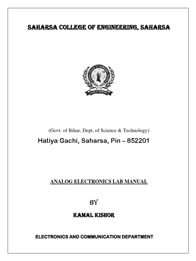 ANALOG Electronics Lab Manual PDF Field Effect Transistor Bipolar