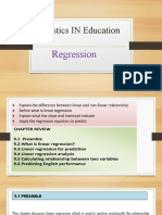 Statistics IN Education: Regression