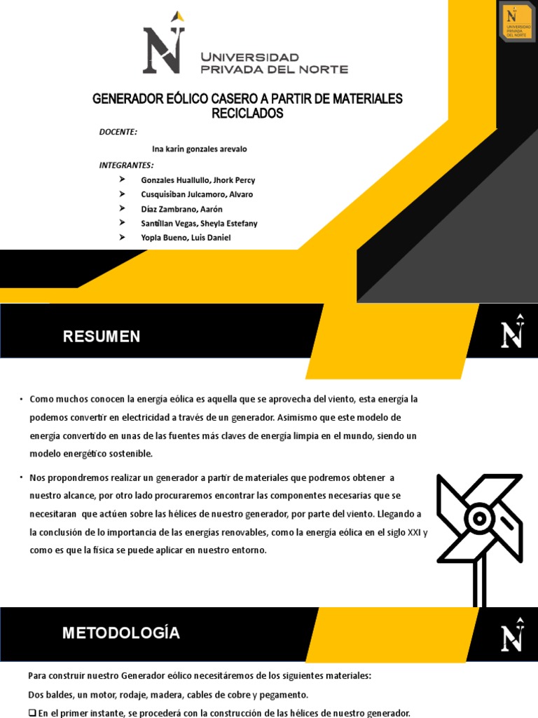 Generador Eólico Casero con Materiales Reciclados | PDF | Turbina ...