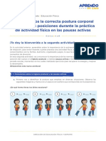 Reconocemos La Correcta Postura Corporal en Diferentes Posiciones Durante La Práctica de Actividad Física en Las Pausas Activas