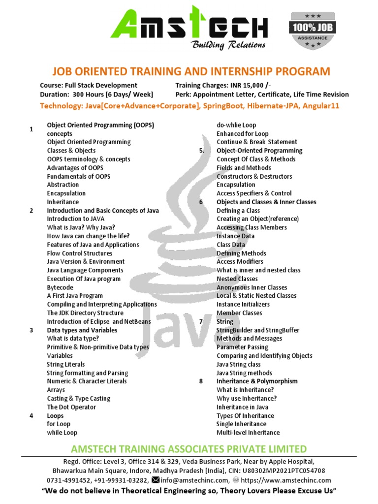 Java Full Stack Development Course | PDF | Spring Framework | Class ...