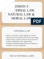 Lesson 3: Universal Law, Natural Law & Moral Law
