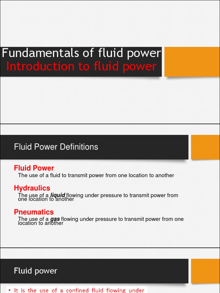 Introduction To Fluid Power PDF Pump Power (Physics)
