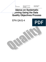 Guidance on systematic planning using data quality process