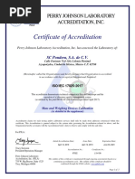 Certificate of Accreditation: Perry Johnson Laboratory Accreditation, Inc