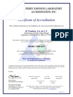 Certificate of Accreditation: Perry Johnson Laboratory Accreditation, Inc